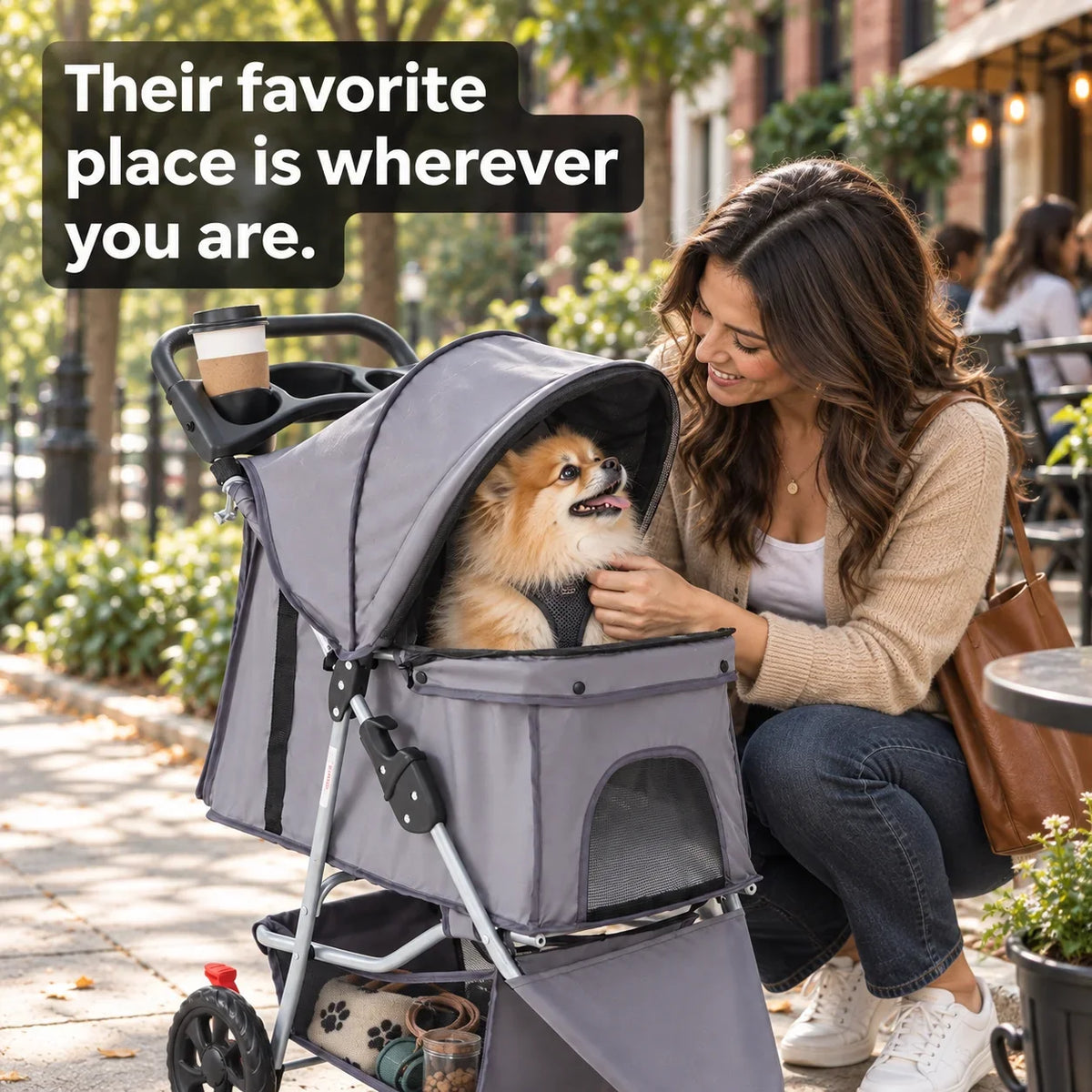 DOGCRUISER City 3-Wheel Pet Stroller — wherever you are — vue 03/07 #Color_GRAY