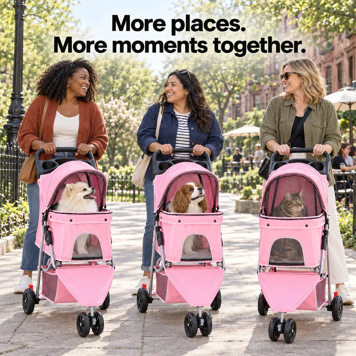DOGCRUISER City 3-Wheel Pet Stroller — more moments together — vue 02/07 #Color_Pink