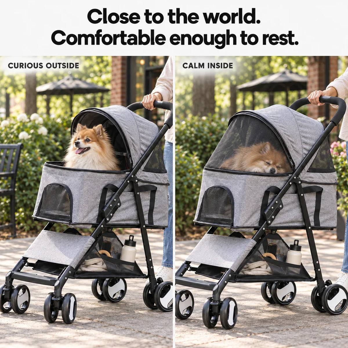 DOGCRUISER Carrier 3-in-1 Pet Stroller — cozy place to pause — vue 04/07