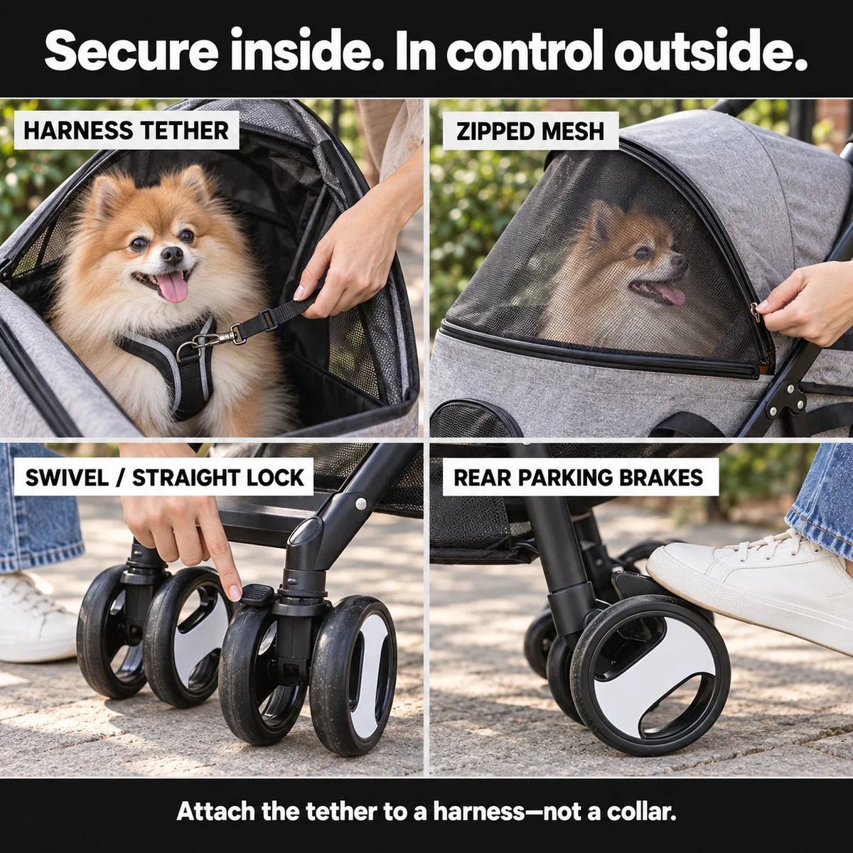 DOGCRUISER Carrier 3-in-1 Pet Stroller — easy to steer — vue 06/07