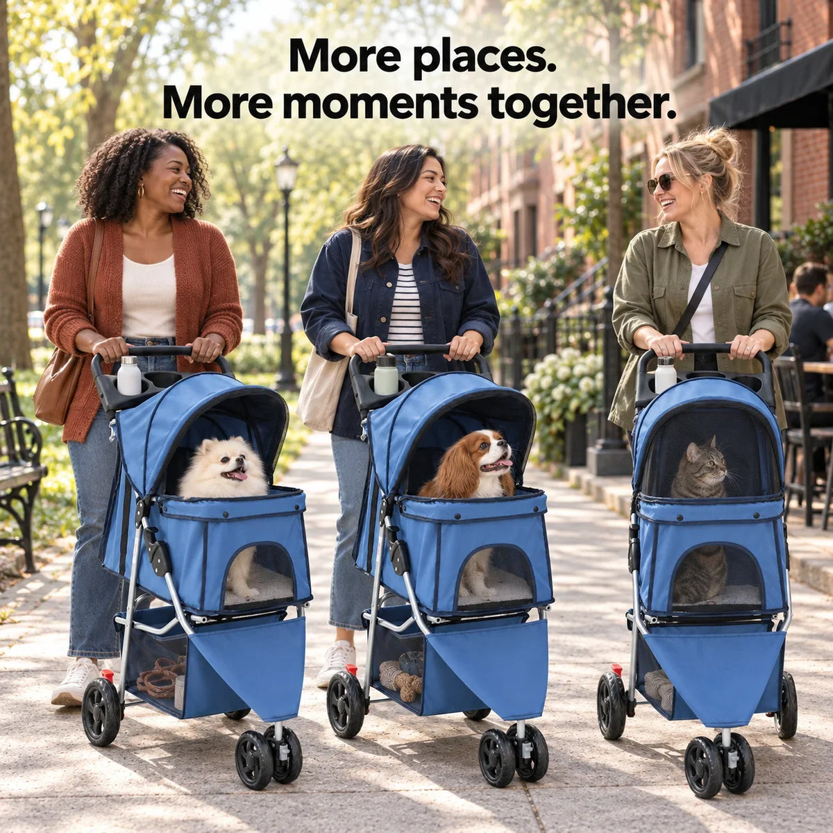 DOGCRUISER City 3-Wheel Pet Stroller — more moments together — vue 02/07 #Color_Blue