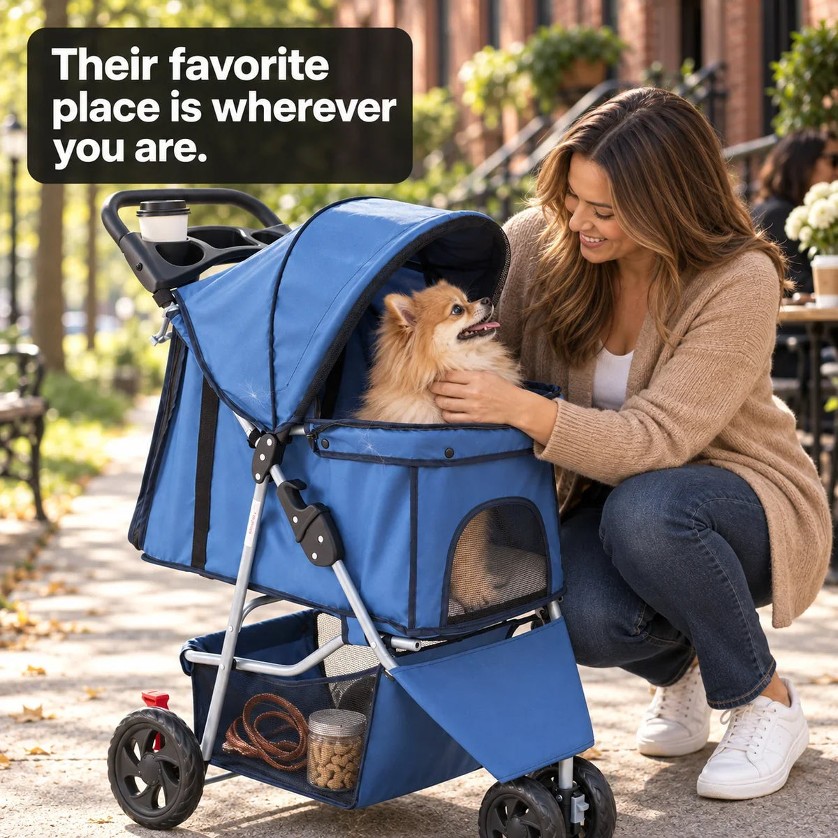 DOGCRUISER City 3-Wheel Pet Stroller — wherever you are — vue 03/07 #Color_Blue