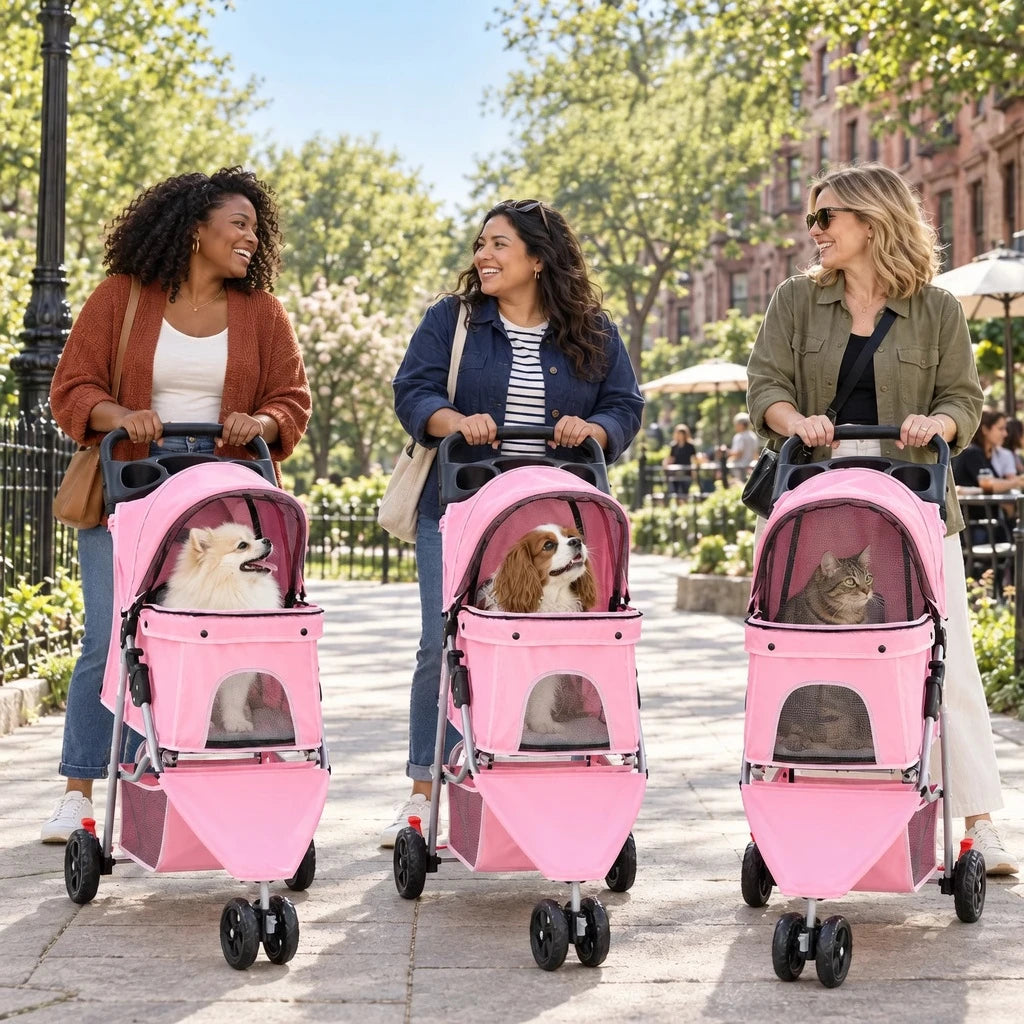 DOGCRUISER City 3-Wheel Pet Stroller — more moments together — vue 02/07 #Color_Pink