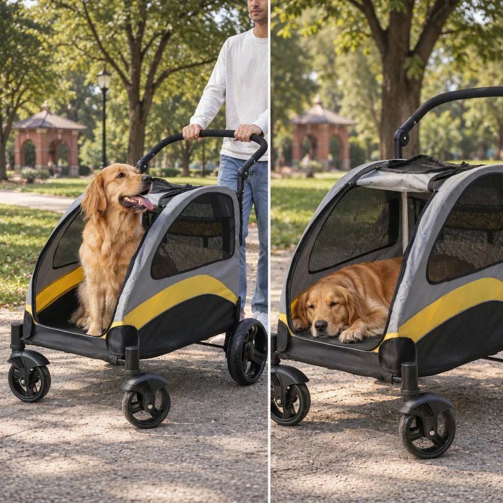 DOGCRUISER Roomy Large Dog Stroller — cozy place to pause — vue 04/07