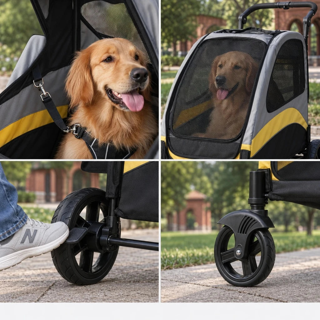 DOGCRUISER Roomy Large Dog Stroller — easy to steer — vue 06/07