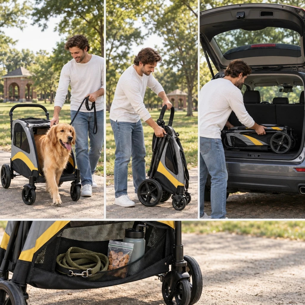 DOGCRUISER Roomy Large Dog Stroller — everyday outing — vue 07/07